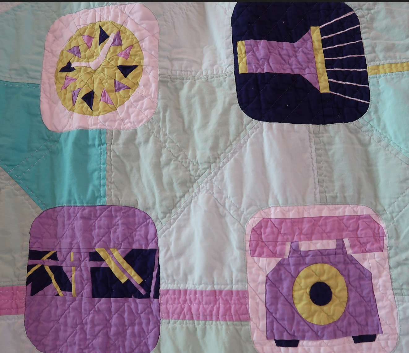 "Home" by the Silicon Valley Modern Quilt Guild - Detail 1